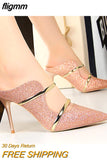 fligmm Shoes Sexy Women Heels 2023 New Sequin Cloth Woman Pumps High Heels Party Shoes Women Sandals Slippers Stiletto 9 Cm