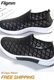 Fligmm Korean Mesh Comfortable Women Shoes Breathable Hollow Sports Walking Sneakers Casual Flat Ladies Solid Shoes 2023