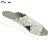 Fligmm Women Sandals Soft Bottom Low Heels Summer Sandalias Mujer Casual Beach Slippers Summer Flip Flops Shoes Women Luxury Sandals