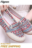 Fligmm Ladies Casual Comfort Bohemian Slip On Lazy Shoes Female Womens Flat Slip On Canvas Strap Loafers Straw Espadrilles