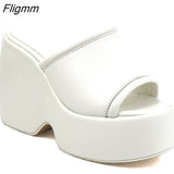 Fligmm Size 35-43 Brand New women's Wedges High Heels Sandals Fashion Buckle Platform Summer Sandals Women Party Beach Shoes Woman