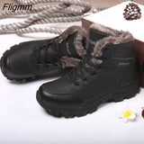 Fligmm Men Winter Snow Boots Waterproof Sneakers Super Warm Men's Boots Outdoor Anti-slip Male Hiking Boots Work Shoes Size 45