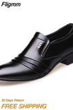 Fligmm Men's Dress Shoes Fashion Elegant Formal Wedding Shoes Men Slip On Office Oxford Shoes For Men Black 2023 new rtg5