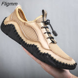 Fligmm Men Shoes Spring Soft Loafers Lazy Shoes Lightweight Leather Mesh Casual Shoes Men Sneakers Tenis Masculino Zapatillas Hombre