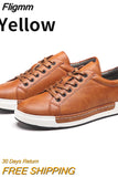 Fligmm New Casual Shoes Mens Leather Flats Lace-Up Shoes Simple Stylish Male Shoes Oxford Shoes For Men Large Sizes 2023