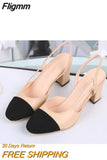 Fligmm Shoes Wedding party Sandals Casual Shoes women Hot sale Summer Women Shoes Dress Shoes mid Heel Square head