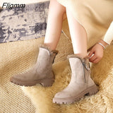 Fligmm Boots Women Shoes New Platform Warm Fashion Snow Boots Size 42 Punk Shoes Plush Chunky Boots Non-Slip Botas De Mujer