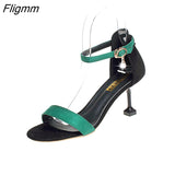 Fligmm Ankle Strap Women Casual Sandals Open Toe Summer High Heel Shoes Buckle Ladies Office Work Sandalias Thin Heels Shoes