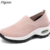 Fligmm Cushion Slip-On Women Walking Shoes Orthopedic Diabetic Ladies Platform Mules Mesh Lightweight Slippers Wedge Female Sneaker