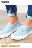 Fligmm Women Canvas Shoes 2023 Fashion Casual Canvas Shoes Women Flat Shoes Women Denim Zipper Loafers Plus Szie 43 Zapatos Para Mujer