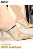 fligmm Shoes Sexy Women Heels 2023 New Sequin Cloth Woman Pumps High Heels Party Shoes Women Sandals Slippers Stiletto 9 Cm