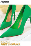 Fligmm Shoes 2023 New Women Pumps Fashion Wedding Shoes Satin High Heels Stiletto Sexy Party Shoes Women Heels Plus Size 43