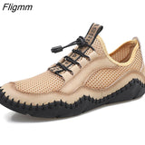 Fligmm Men Shoes Spring Soft Loafers Lazy Shoes Lightweight Leather Mesh Casual Shoes Men Sneakers Tenis Masculino Zapatillas Hombre