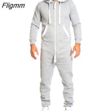 Fligmm Men Overalls Brand Long Sleeve Sweatshirt Garment Pajama Casual Tracksuit Jumpsuit Splicing Long Sleeve Male Clothes