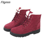 Fligmm Boots Women Shoes New Platform Warm Fashion Snow Boots Size 42 Punk Shoes Plush Chunky Boots Non-Slip Botas De Mujer