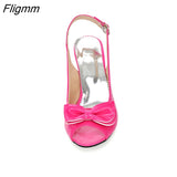 Fligmm Women Sandals Summer Shoes Woman Sandals Peep Toe High Heels Shoes Bow Ladies Heel Sandals Yellow Large Size 11 12 45 46