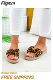 Fligmm Summer New Women Cute Slippers Open Toe Platform Casual Leopard Shoes Ladies Outdoor Beach Flip Flops Female 2023