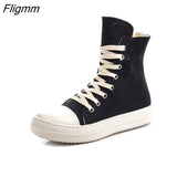 Fligmm Autumn New Style Women Casual Shoes Platform Sneakers PU Leather Shoes Woman High Top White Sewing Shoes Tenis Feminino