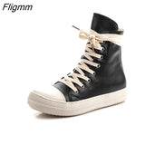 Fligmm Autumn New Style Women Casual Shoes Platform Sneakers PU Leather Shoes Woman High Top White Sewing Shoes Tenis Feminino