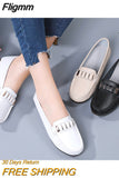 Fligmm Flats Women Shoes Loafers Genuine Leather Women Flats Slip On Women's Loafers Female Moccasins Shoes Plus Size