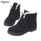 Fligmm Boots Women Shoes New Platform Warm Fashion Snow Boots Size 42 Punk Shoes Plush Chunky Boots Non-Slip Botas De Mujer