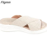 Fligmm Women Sandals Soft Bottom Low Heels Summer Sandalias Mujer Casual Beach Slippers Summer Flip Flops Shoes Women Luxury Sandals