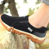 Fligmm Men Leather Casual Shoes Comfortable Loafers Men Shoes 2023 High Quality Outdoor Walking Breathable Leather Sneakers Men Shoes