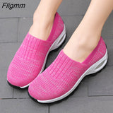 Fligmm Cushion Slip-On Women Walking Shoes Orthopedic Diabetic Ladies Platform Mules Mesh Lightweight Slippers Wedge Female Sneaker