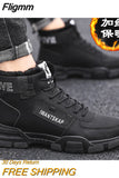 Fligmm Boots Men's Snow Boots Winter Warm Lace Up 2023 New Men's Shoes Wool Plush Winter Boots Men's Shoes Extra Large