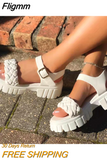 Fligmm Model 2023 Summer Large Women's Shoes 36-43 Trend Thick-soled Buckle Casual Sandals Women Beach