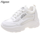 Fligmm Vulcanize Shoes Summer Shoes Women Fashion Sneakers Women Lace-Up Casual Flat Shoes Mesh Breathable Platform Sneakers