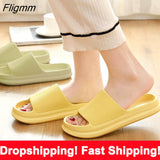 Fligmm Women Thick Platform Slippers Summer Beach Eva Soft Sole Slide Sandals Leisure Men Ladies Indoor Bathroom Anti-Slip Shoes