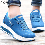 Fligmm Women Sneakers 2023 Breathable Lace Up Wedges Platform Vulcanize Shoes Fashion Women Casual Shoes Tenis Feminino Female Shoes