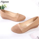 Fligmm Women's Shoes Pumps Low Heels Wedges Woman Casual Patchwork Cloth Pointed Toe Fashion Classics Elegant Princess Dance Shoes