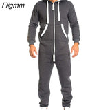 Fligmm Men Overalls Brand Long Sleeve Sweatshirt Garment Pajama Casual Tracksuit Jumpsuit Splicing Long Sleeve Male Clothes