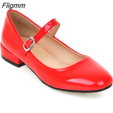 Fligmm Flat Shoes Women Mary Jane Ladies Shoes Flats Fall Buckle School Shoes Ballerina Flats Footwear Black Big Size 9 10 43