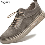 Fligmm Men Shoes fashion Genuine Leather Loafers Breathable Autumn lace up comfortable Casual Shoes Outdoor Men Sneakers shoes 516