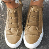 Fligmm Women Casual Shoes Woman Ladies Chaussure Femme Canvas Student Vintage Girls Sapato Feminino Zapatos Mujer Flat Shoes Women