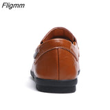 Fligmm Leather Men Casual Shoes Luxury Brand 2023 Mens Loafers Moccasins Breathable Slip on Black Driving Shoes Plus Size 37-47