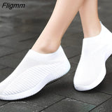 Fligmm Women Shoes Breathable Flats Elastic Flat Shoes For Women Sneakers Zapatos Mujer Spring Summer Footwear Lightweight Sports Shoes