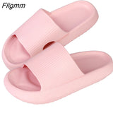 Fligmm Womens Slippers Beach Slides Cartoon Bear Flip Flops Men's Thick Sole Indoor Bathroom Anti-Slip Shoes 2023 Summer Couple Sandals