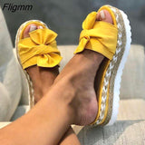 Fligmm Sandals Women 2023 New Summer Shoes Fashion Bow Sandals Slipper Indoor Outdoor Flip-flops Beach Shoes Female Slippers