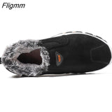 Fligmm Men Boots Winter Plush Ankle Boots for Men Outdoor Moccasin Keep Warm Sneakers Comfortable Lightweight Casual Shoes for Men