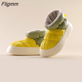 Fligmm Warm Women Snow Boots Winter New Style Men's Cotton Slippers Indoor Outdoor High Top Plush Lining Shoes Drop Shop