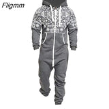 Fligmm Men Overalls Brand Long Sleeve Sweatshirt Garment Pajama Casual Tracksuit Jumpsuit Splicing Long Sleeve Male Clothes