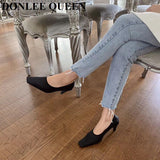 fligmm Square Toe Thin High Heel Shoes Women Shallow Elastic Pumps Autumn Shoe For Party Dress Zebra Chaussure Zapatillas Mujer