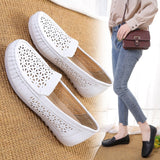 Fligmm shoes women 2023 new summer breathable flat bottom hollow white soft-soled sandals shoes for women