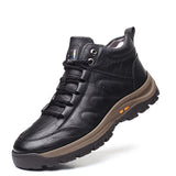 Fligmm New Men Waterproof Ankle Boots Winter Warm Plush Snow Outdoor Sneaker Work Male Rubber 's44