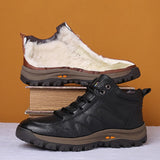 Fligmm New Men Waterproof Ankle Boots Winter Warm Plush Snow Outdoor Sneaker Work Male Rubber 's44