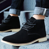 Fligmm Men Suede Leather Luxury Men Ankle Boots Original Male Short Casual Shoes British Style Winter Spring Boot 789